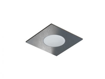 Pevný LED podhled SPOTLIGHT IP65 SQUARE bodovka stříbrná broušená 5W denní bílá