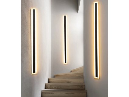 Černé LED moderní nástěnné svítidlo strip 30W P 100cm/8cm IP65 4500K