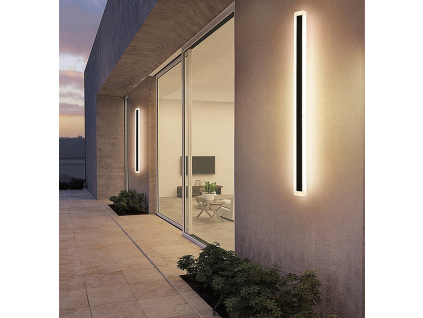 Černé LED moderní nástěnné svítidlo strip 30W P 100cm/8cm IP65 6000K