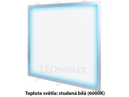 Stmívatelný stříbrný vestavný LED panel 600x600mm 48W studená bílá